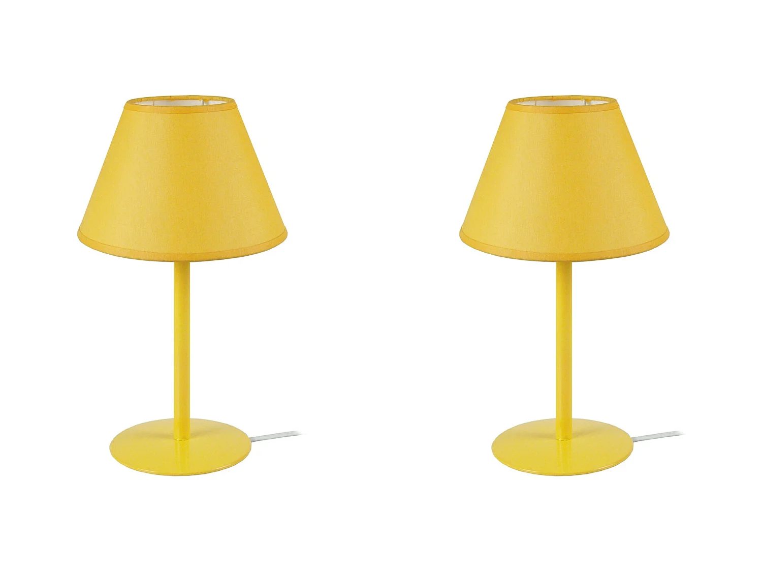Lampe a Poser TOSEL ,métal,Jaune ,H39xD18xP18cm