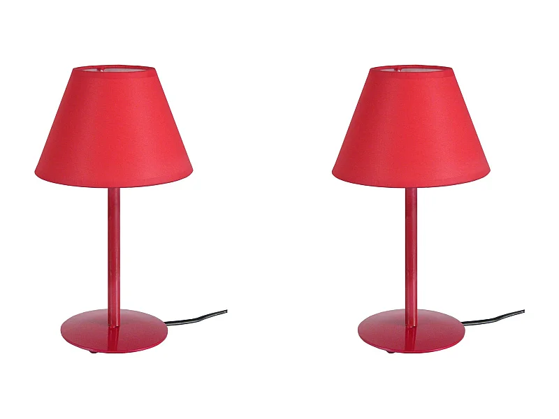 Lampe a Poser TOSEL ,métal,Rouge ,H39xD18xP18cm