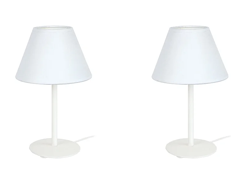 Lámpara de Mesa  TOSEL ,metal,Blanco , A 39xD18xP18cm