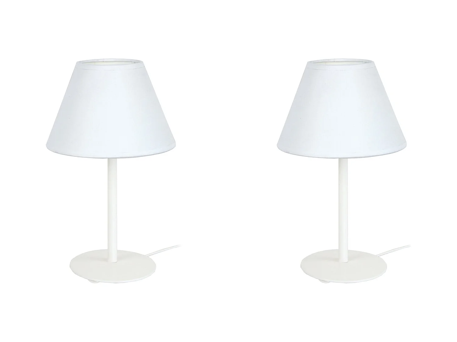 Lampe a Poser TOSEL ,métal,Blanc  , H 39xD18xP18cm