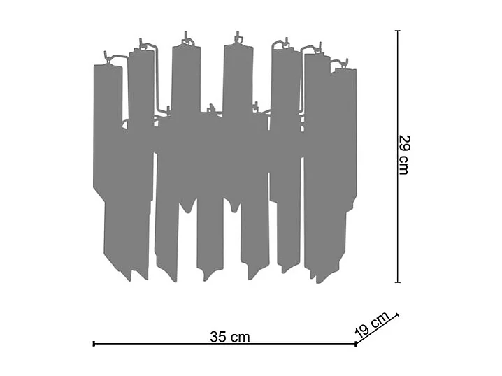 Appliquebarres verre brillant  35cm.