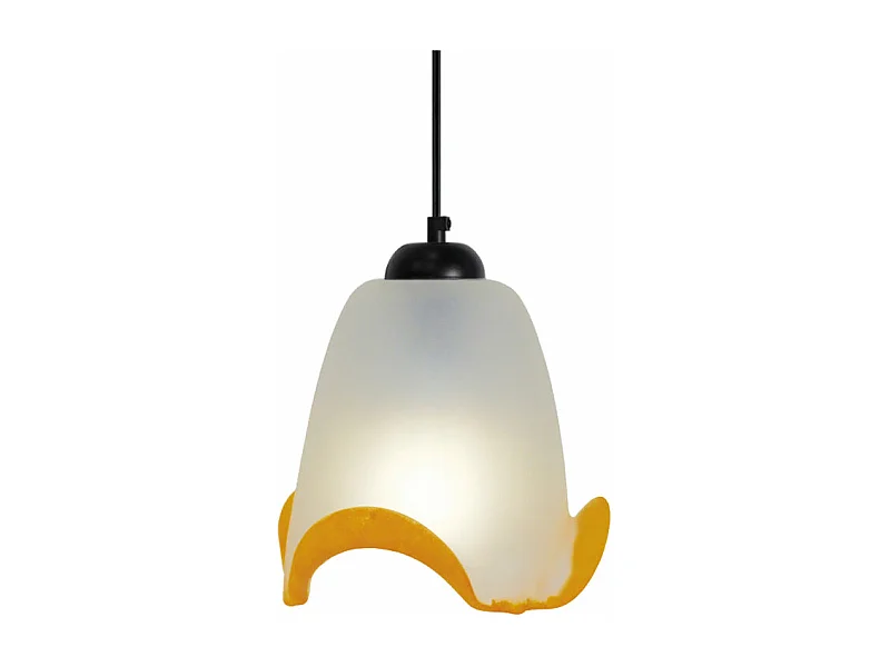 Suspension  verre  ambre 75 cm.