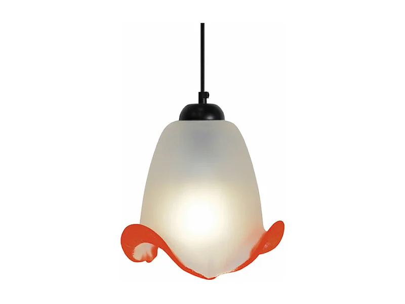 Suspension  verre  rouge 75 cm.