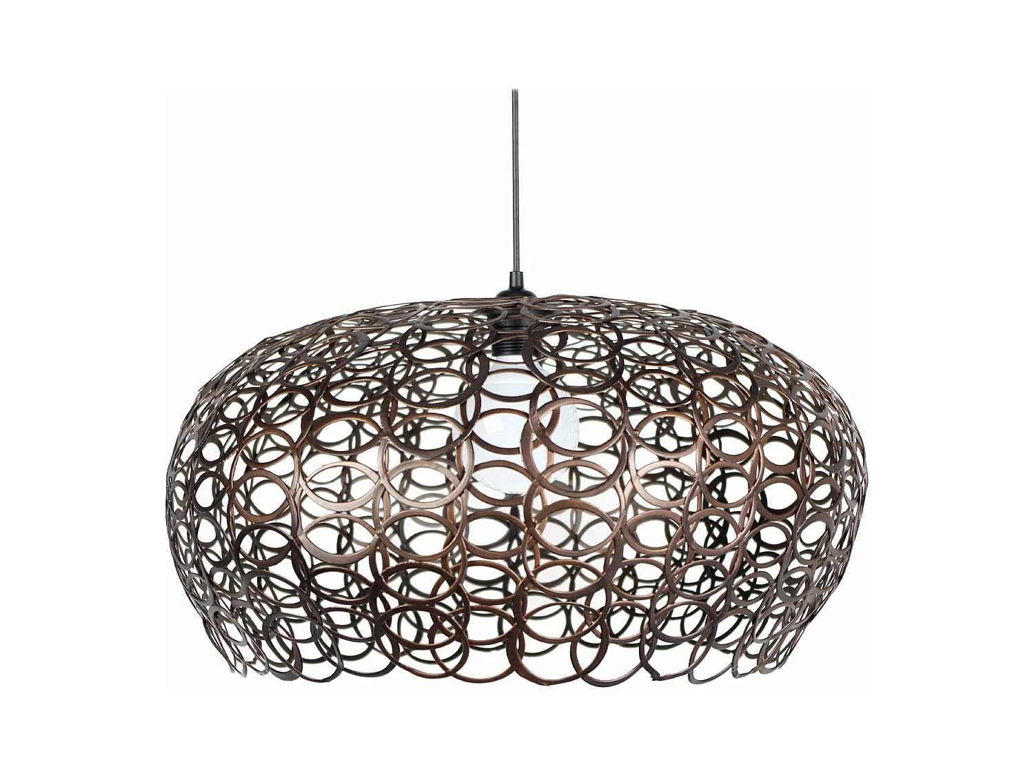 Suspension bol anneaux métal  bronze 90 cm.