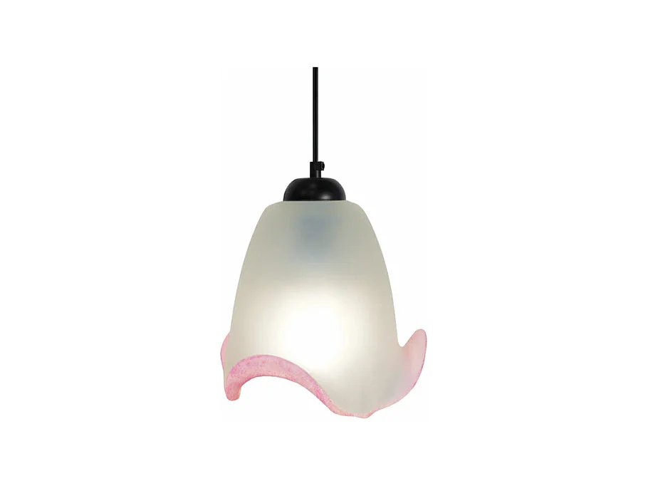 Suspension  verre  rose 75 cm.