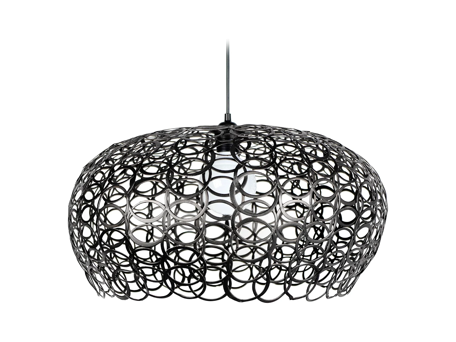 Suspension bol anneaux métal  noir 90 cm.