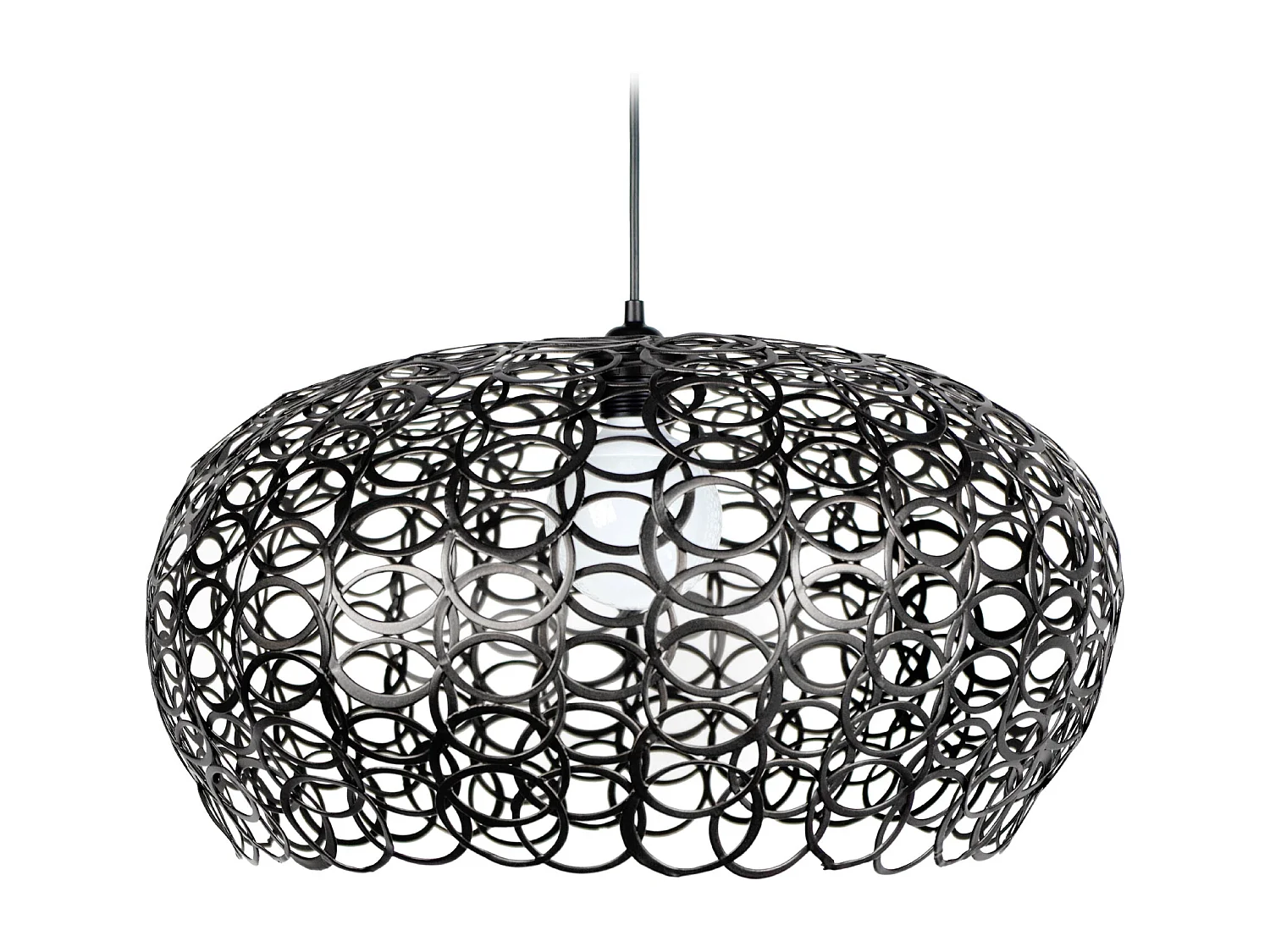 Suspension bol anneaux métal  noir 90 cm.