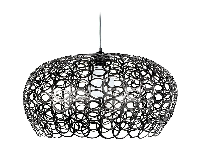 Suspension bol anneaux métal  noir 90 cm.