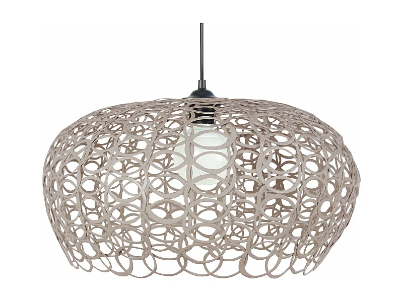 Suspension bol anneaux métal  taupe 90 cm.