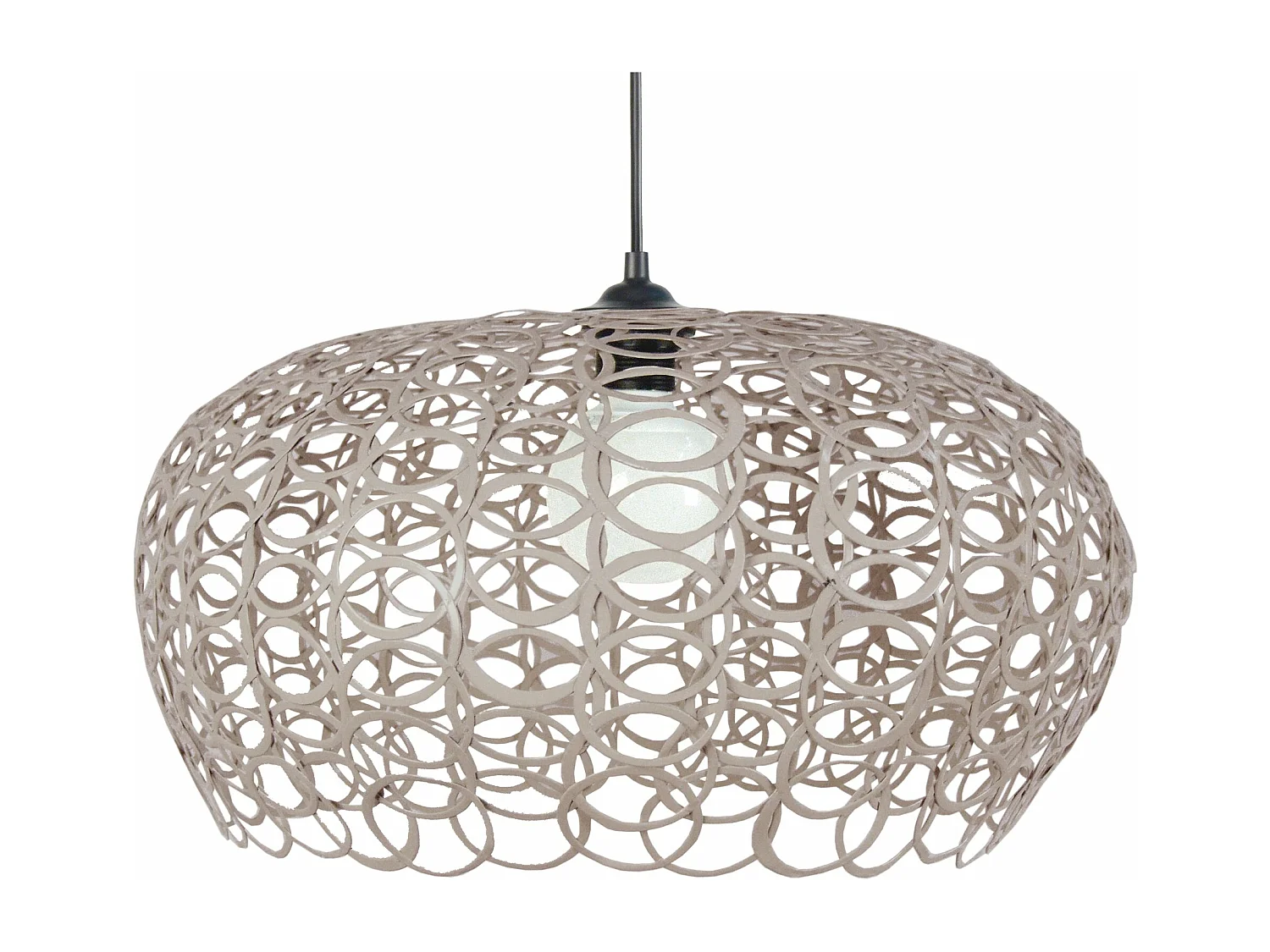 Suspension bol anneaux métal  taupe 90 cm.