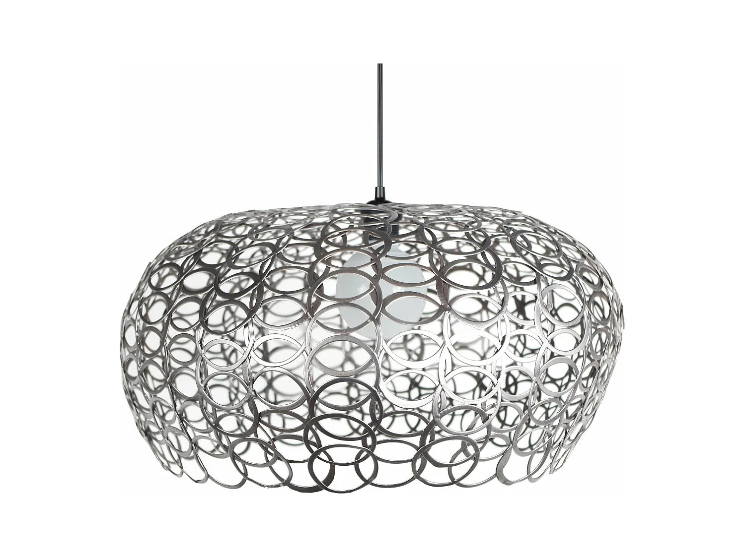 Suspension bol anneaux métal  anthracite 90 cm.