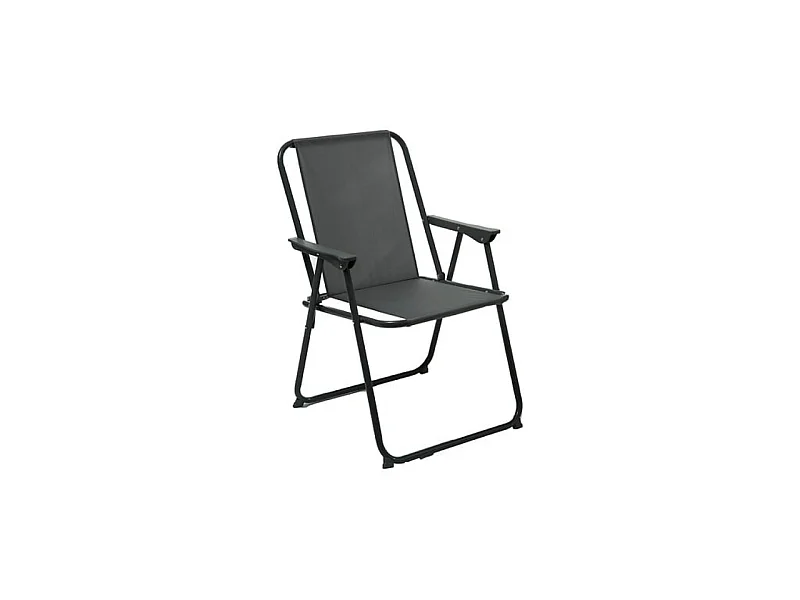 Lot de 6 Chaises de Camping Pliantes "Grecia" 74cm Noir