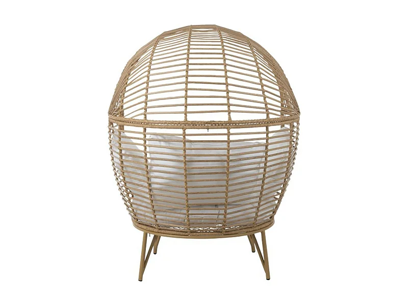 Fauteuil Design Ovale "Aciera" 148cm Naturel