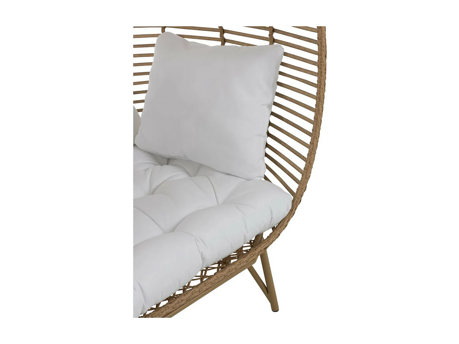 Fauteuil Design Ovale "Aciera" 148cm Naturel