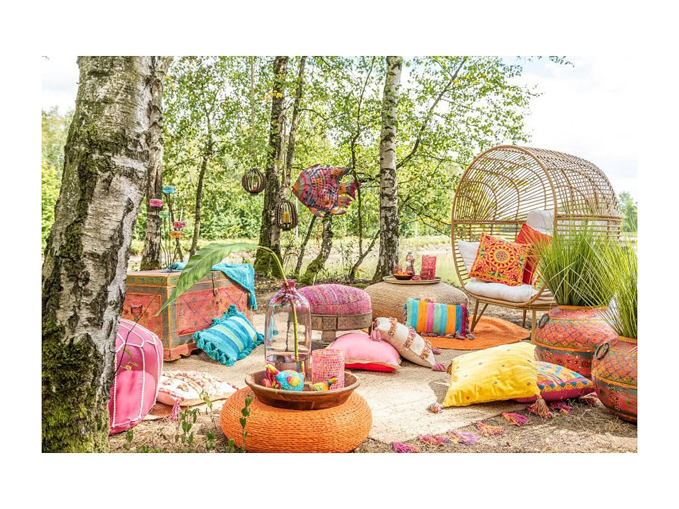 Fauteuil Design Ovale "Aciera" 148cm Naturel