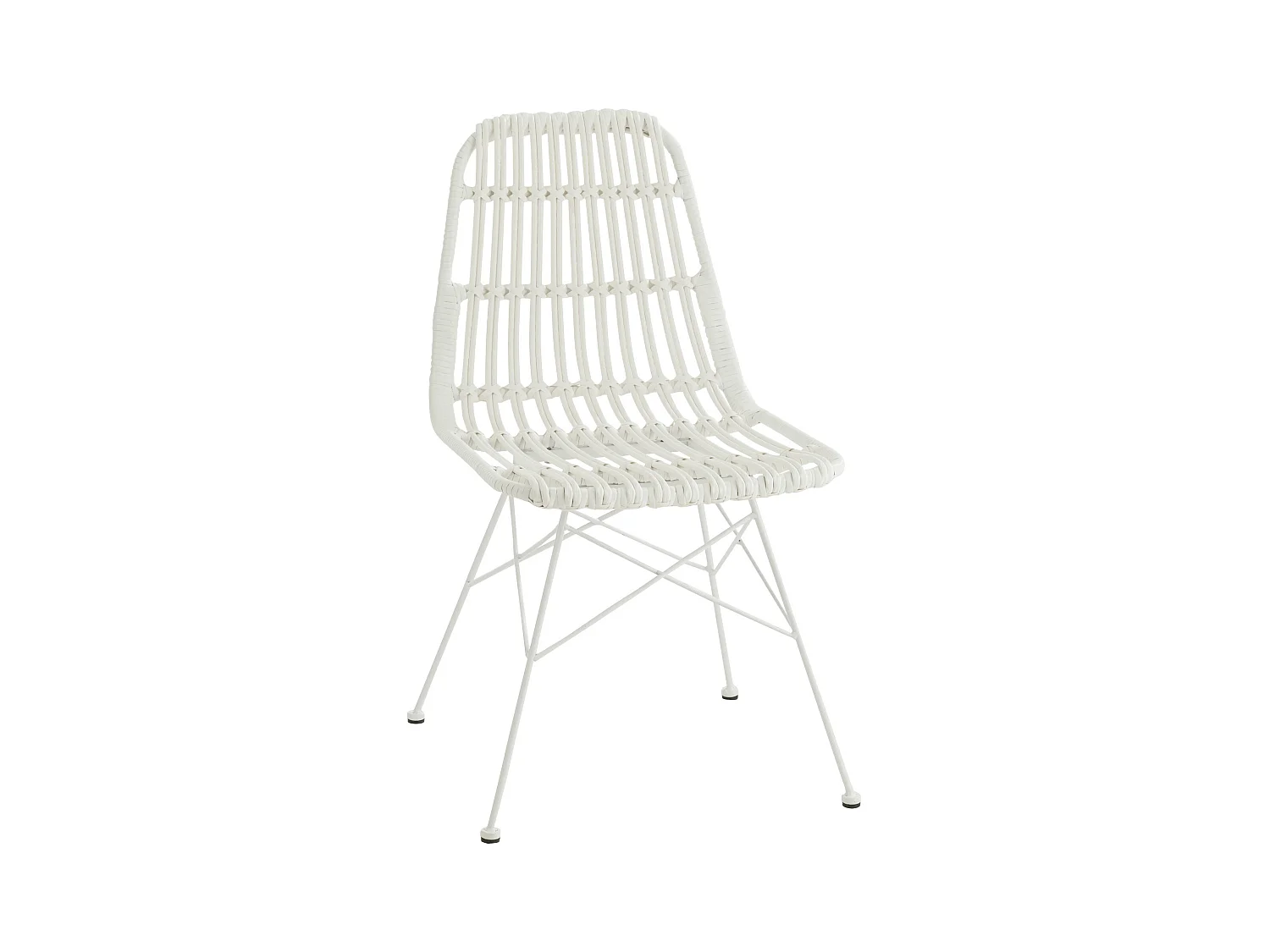 Chaise de jardin métal et plastique blanc Shiro L 56.5cm