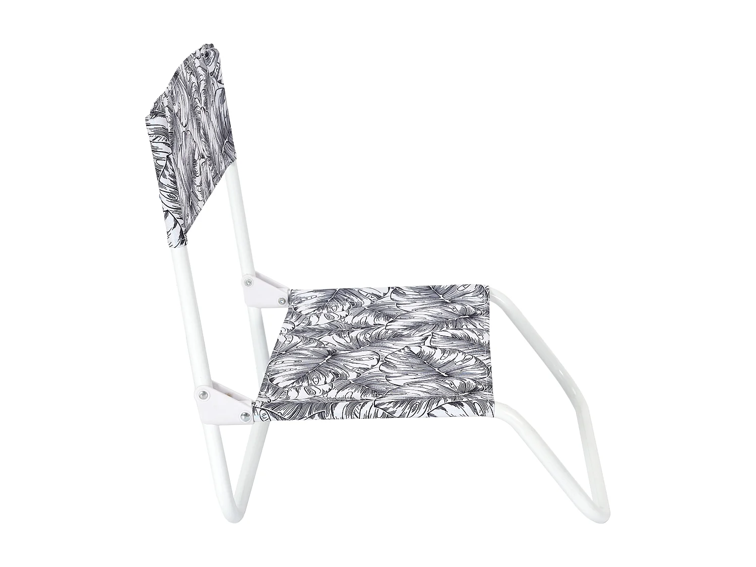 Chaise De Plage Pliante Natural Wild Blanc Noir - Lot De 6 Noir, Blanc