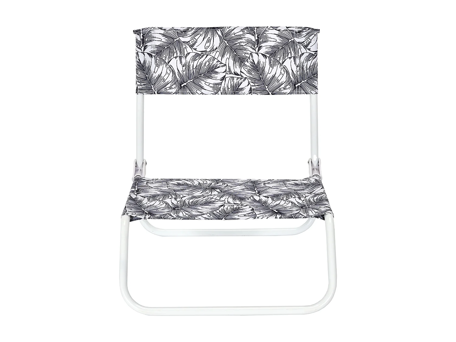 Chaise De Plage Pliante Natural Wild Blanc Noir - Lot De 6 Noir, Blanc