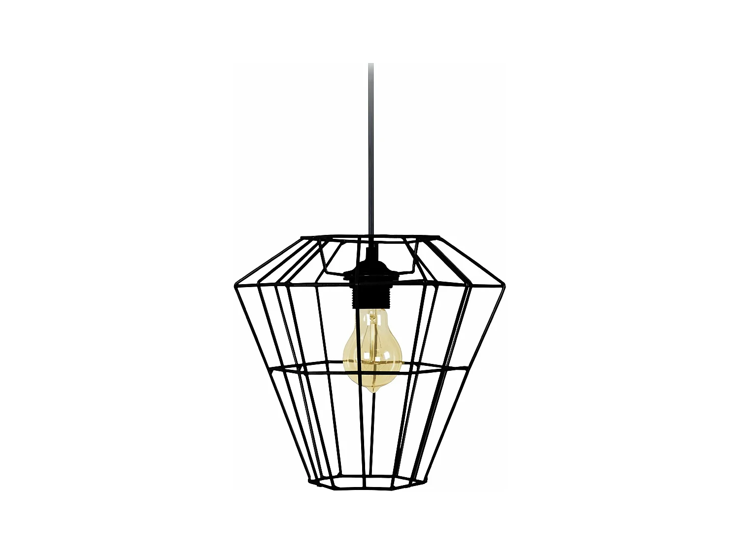 suspension inversé, cone filaire  noir 88 cm.