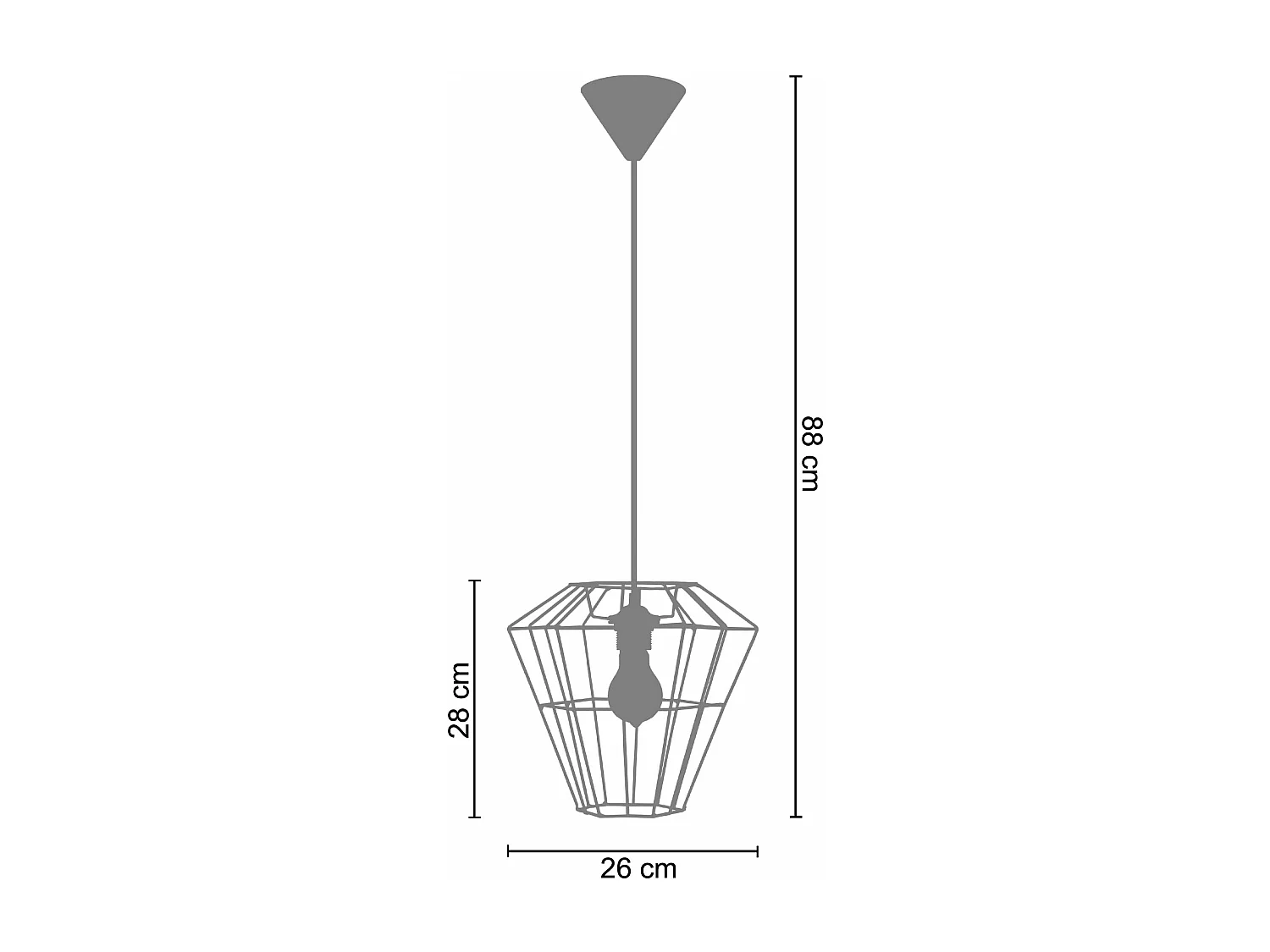 Suspensão TOSEL  TRIBERG cerâmica cônico taupe D16,5 x  H75  cm