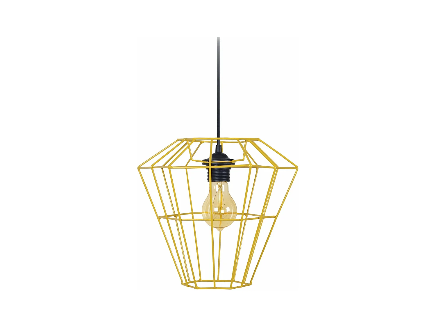 suspension inversé, cone filaire jaune 88 cm.
