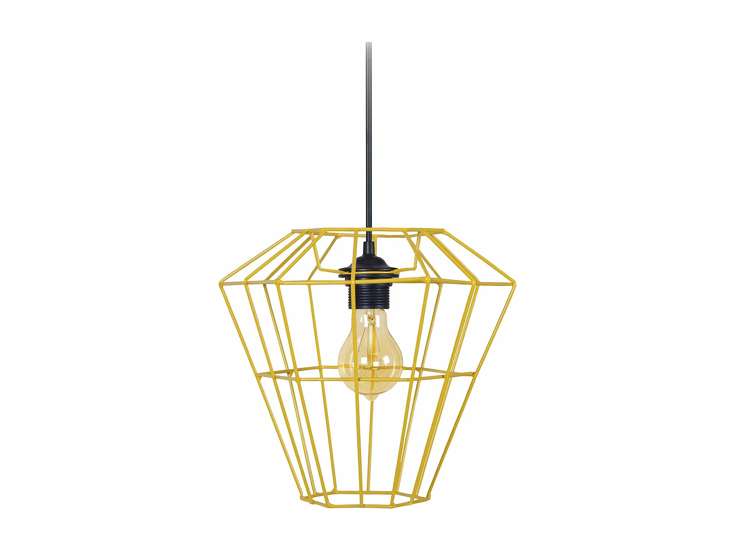 suspension inversé, cone filaire jaune 88 cm.