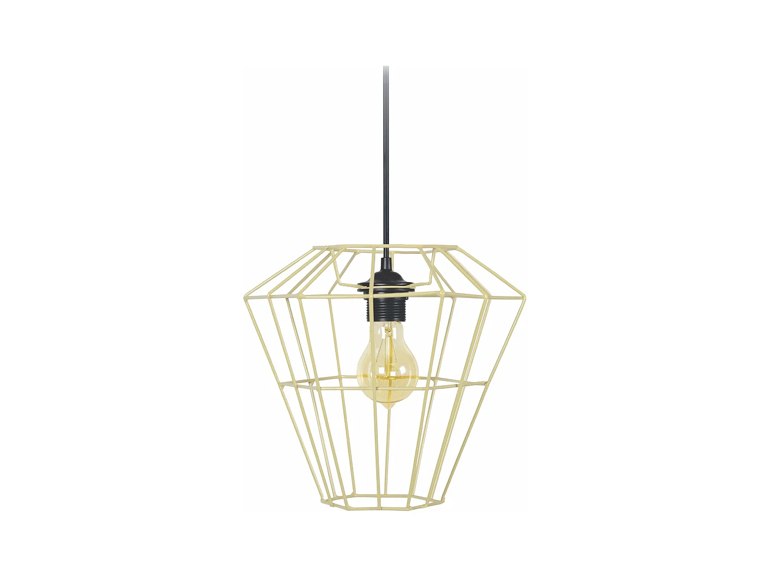 suspension inversé, cone filaire  beige 88 cm.