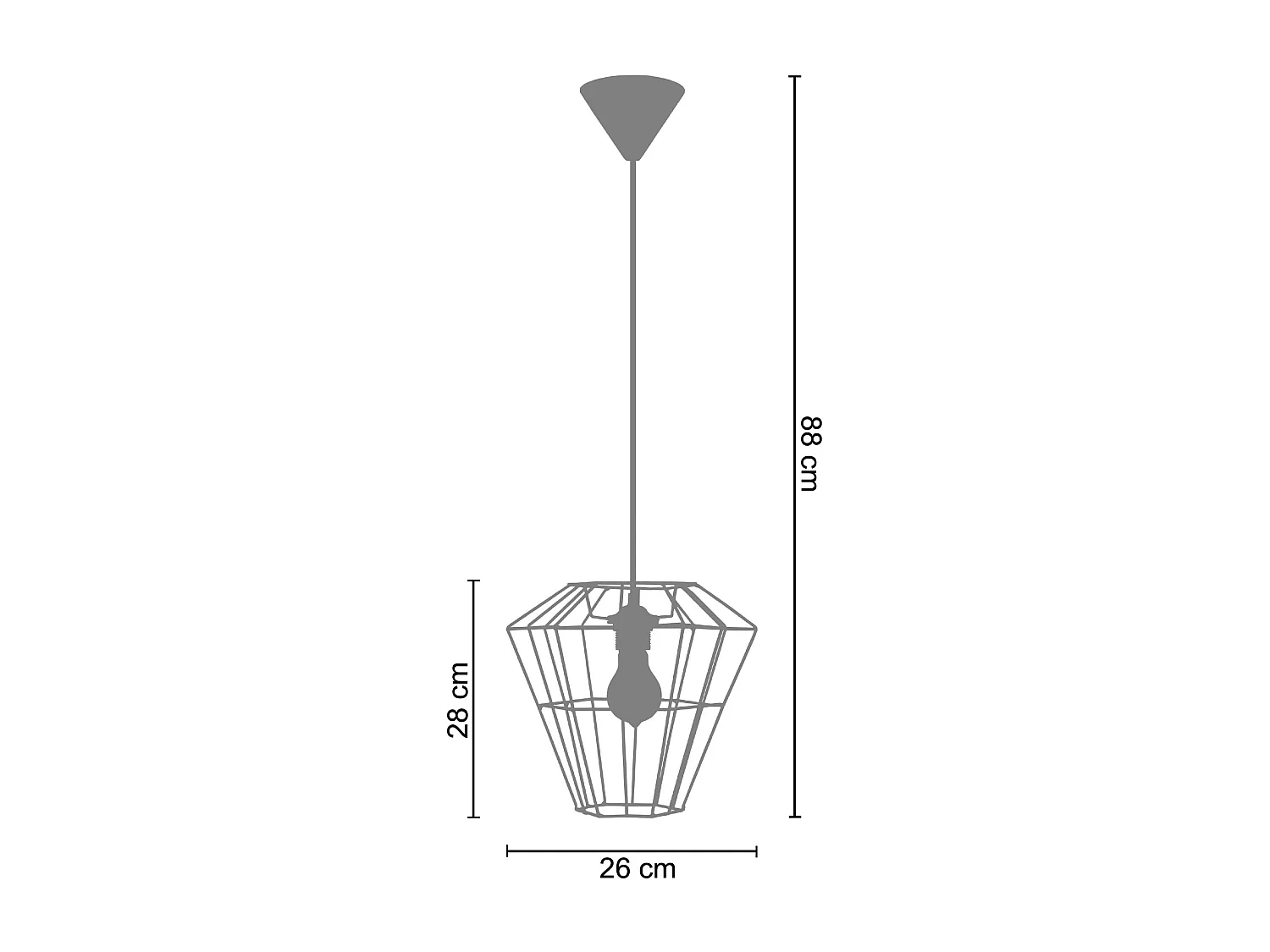 Suspensão TOSEL  TRIBERG cerâmica cônico branco D16,5 x  H75  cm