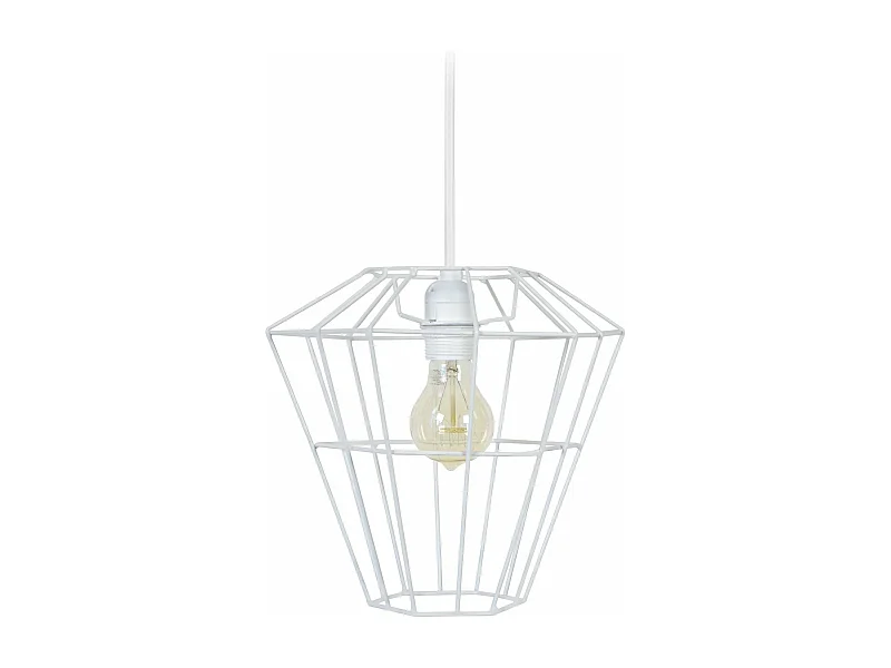 suspension inversé, cone filaire  blanc 88 cm.