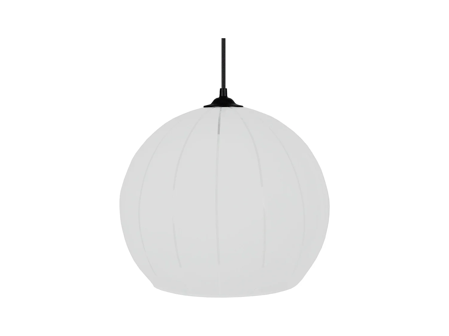 Suspension globe verre lignes  satiné 85 cm.
