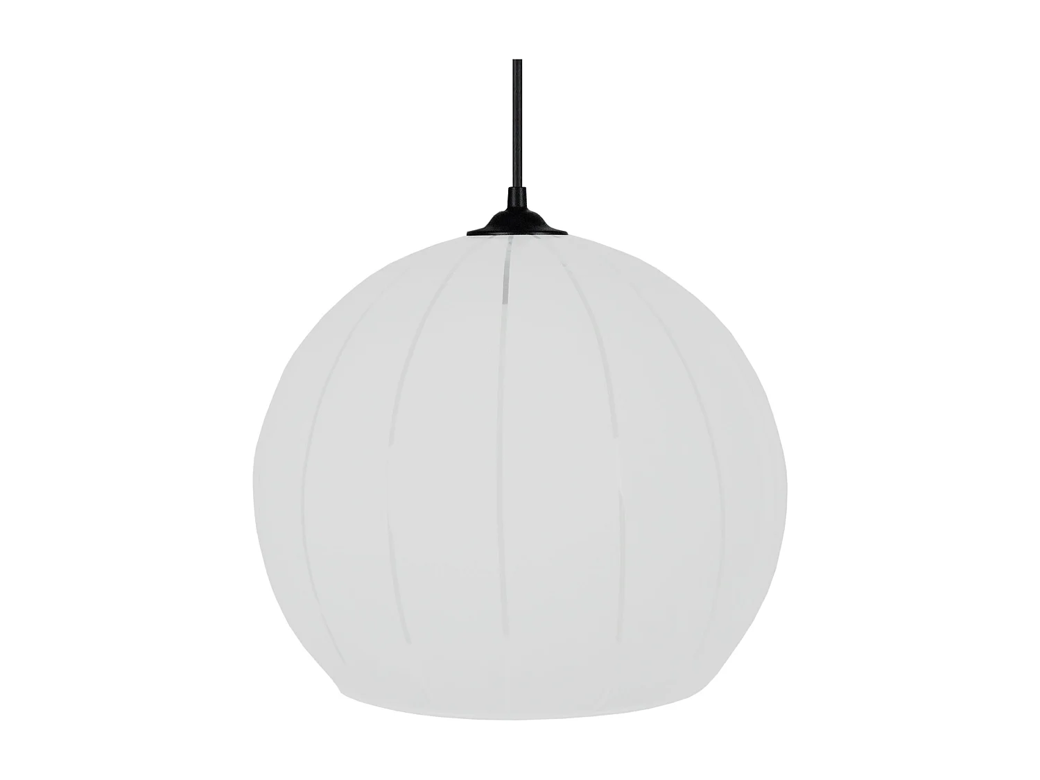 Suspension globe verre lignes  satiné 85 cm.