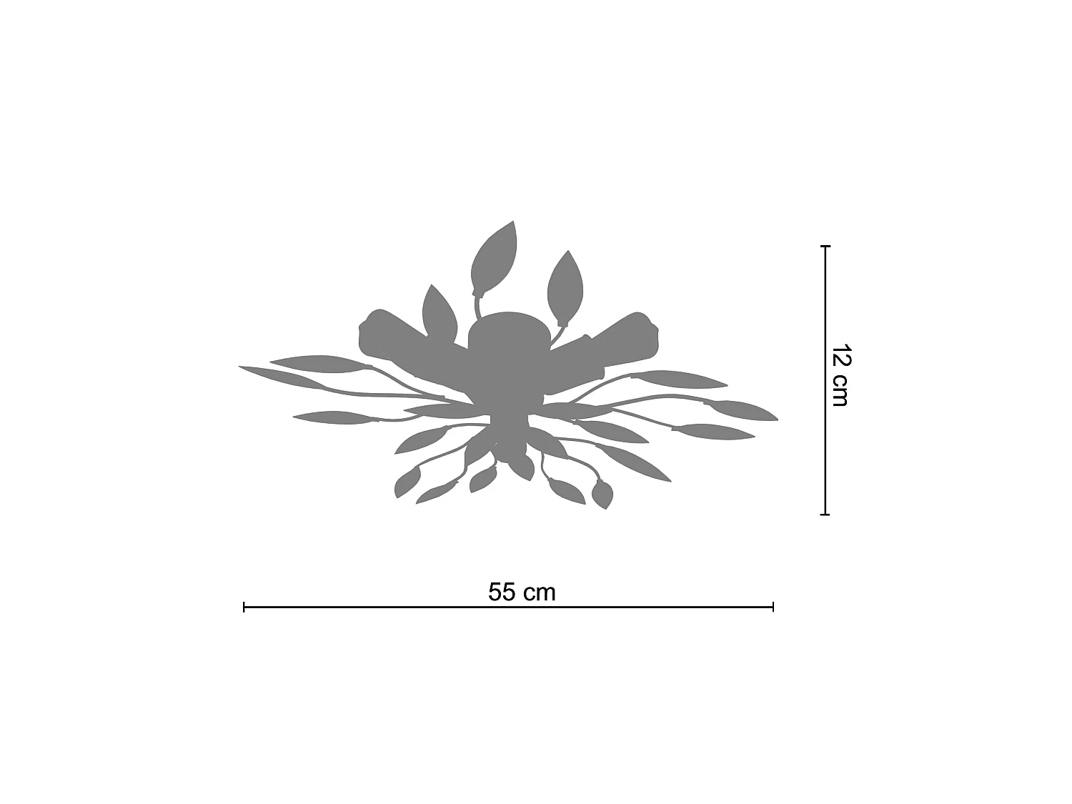 Lampada da soffitto metallo feuille olive OLIVA antracite  D55 cm