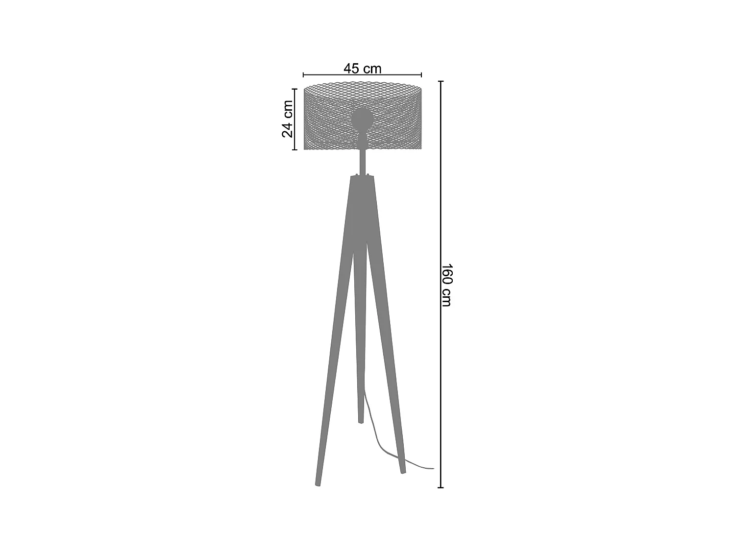 Lampadaire TOSEL ,métal,naturel, H 160xD45xP45cm
