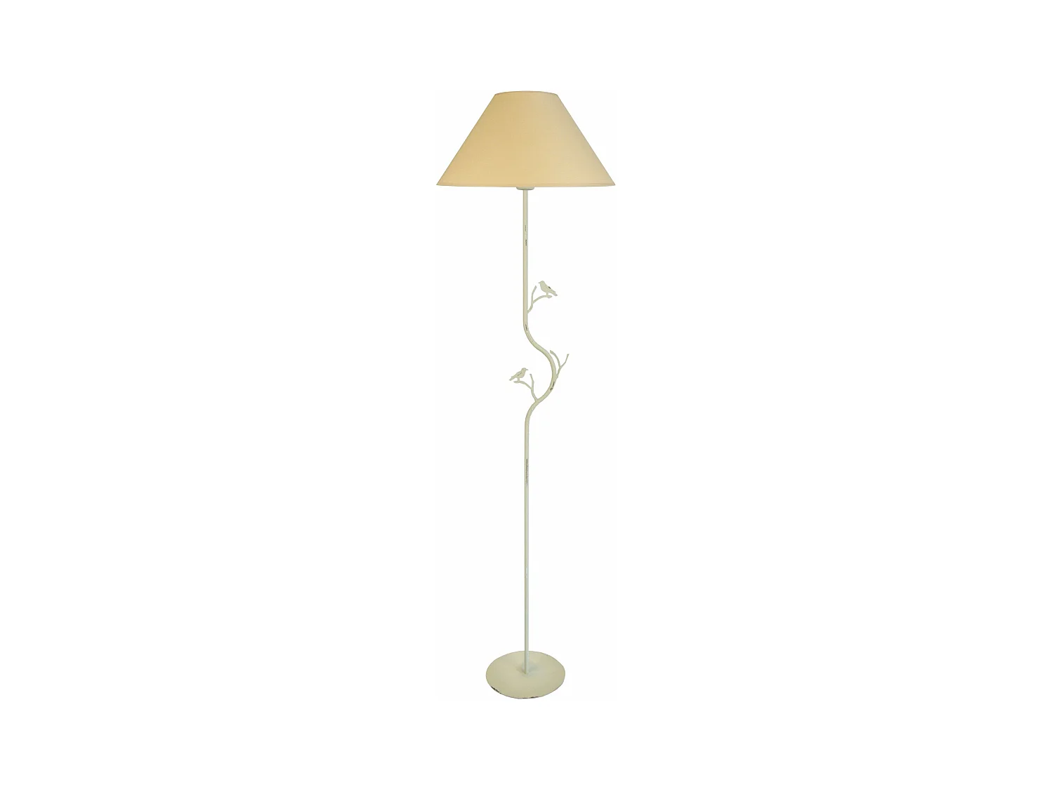 Lampadaire arbre métal,  beige 165 cm.