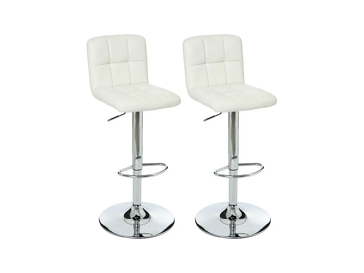 Lot de 2 Tabourets de Bar "Delek" 89cm Blanc