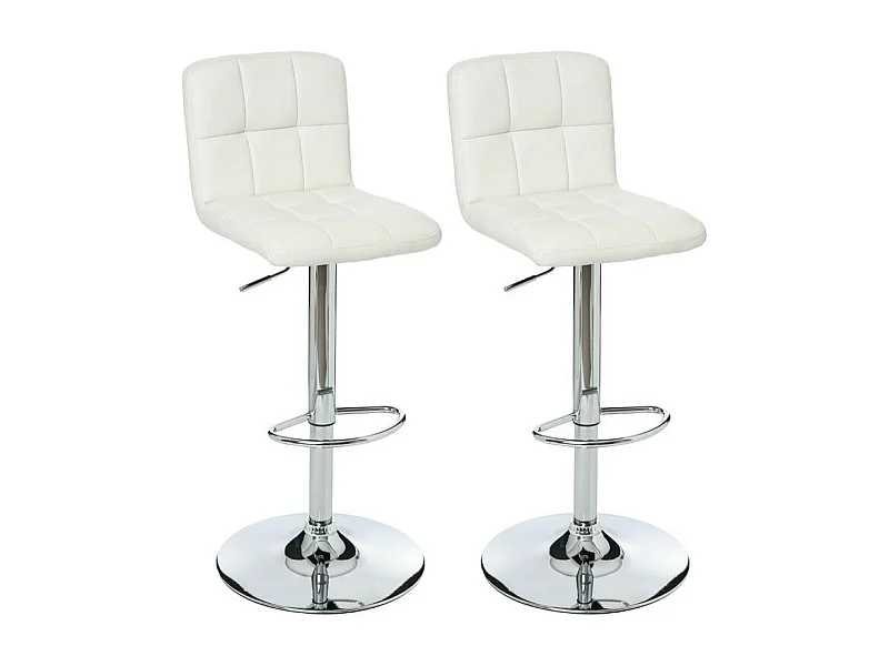 Lot de 2 Tabourets de Bar "Delek" 89cm Blanc