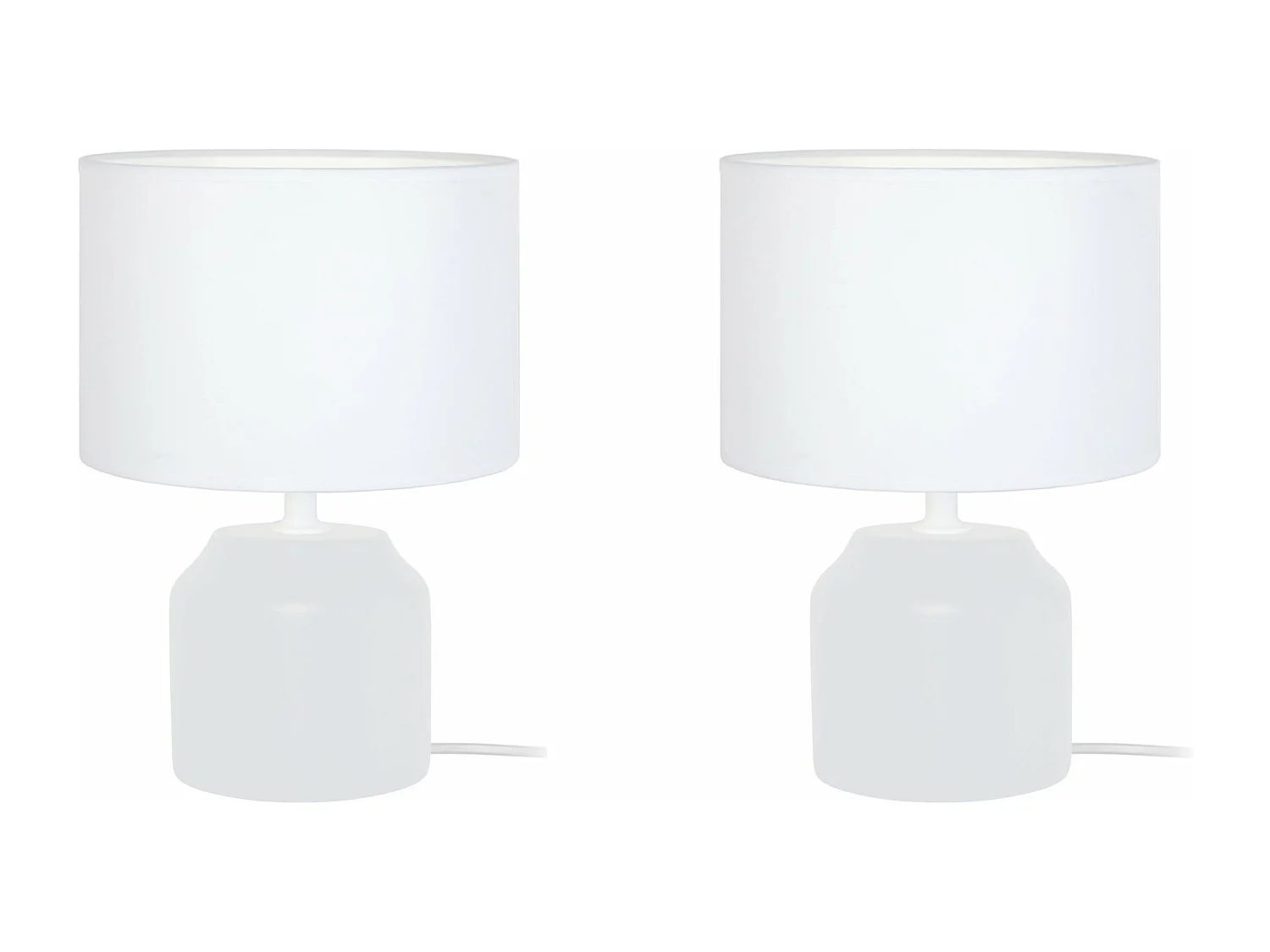 Abajur TOSEL RACHEL LT2 tecido oval branco D16 x  H22  cm