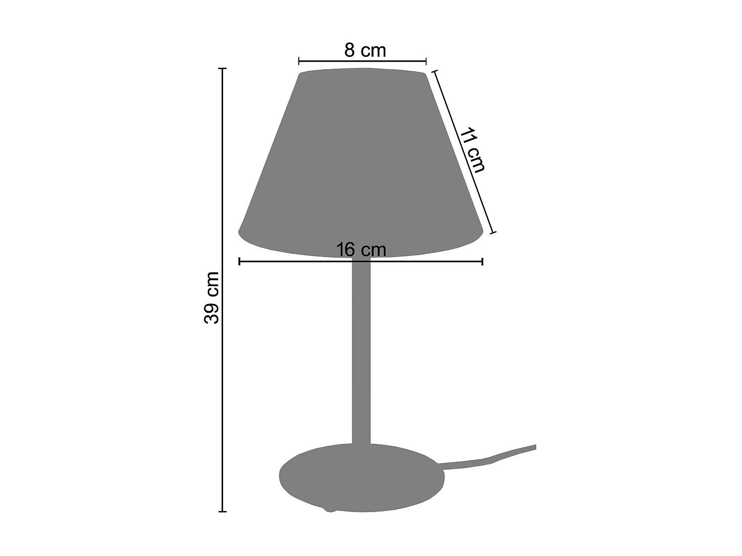 Lámpara de Mesa  TOSEL ,metal,Blanco ,A39xD18xP18cm