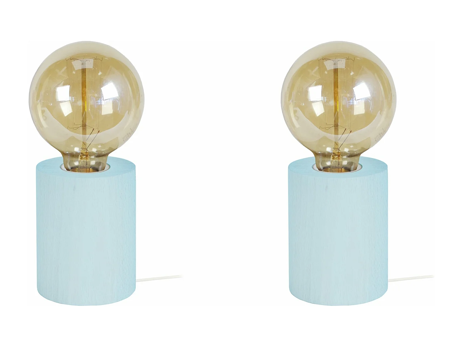 Abajur TOSEL BOIS MARNIE LT2 tecido coluna pequena cru D18 x  H26,5  cm