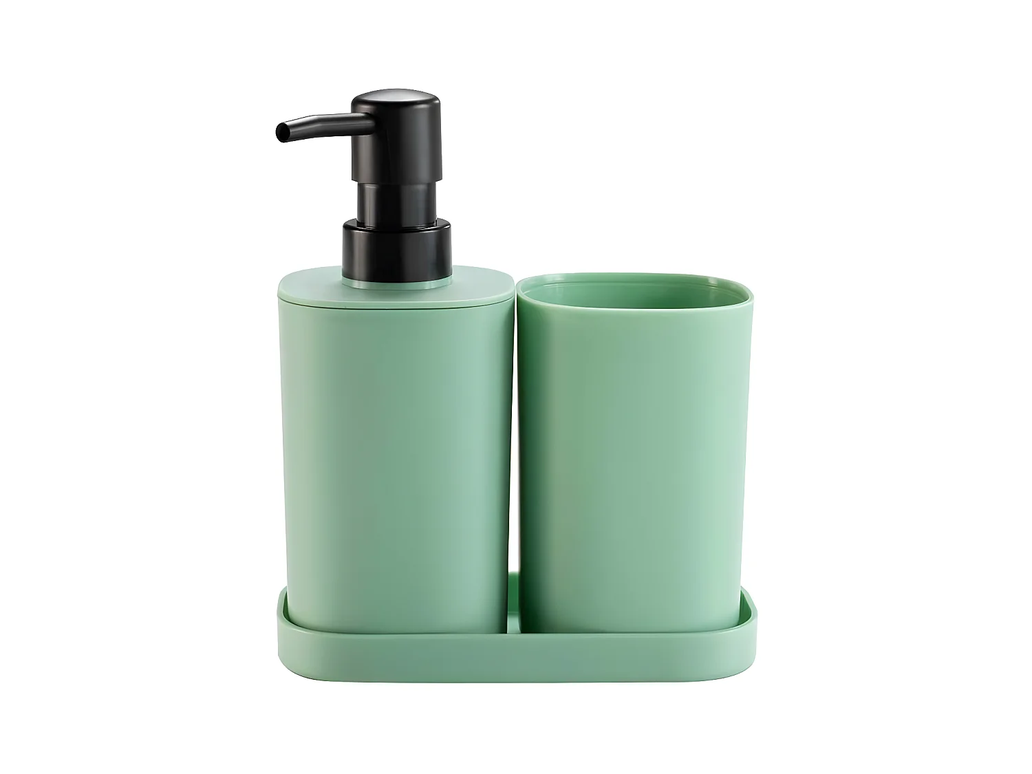 Set de 3 Accessoires Salle de Bain "Vita" 19cm Sauge
