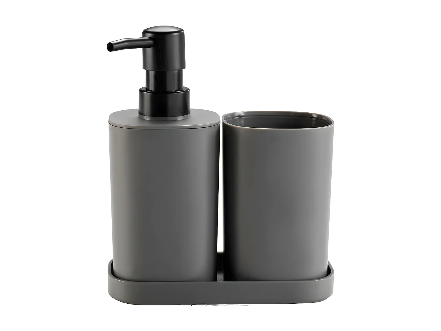 Set de 3 Accessoires Salle de Bain "Vita" 19cm Anthracite
