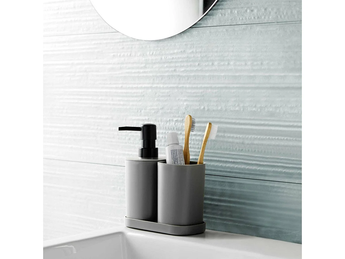 Set de 3 Accessoires Salle de Bain "Vita" 19cm Anthracite