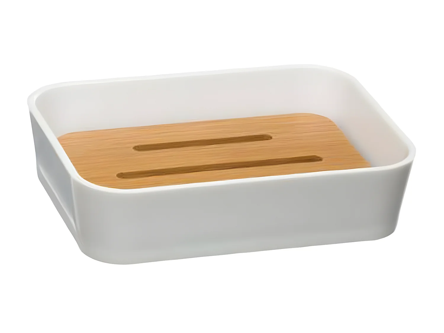 Porte Savon & Gobelet "Natureo" 11cm Blanc