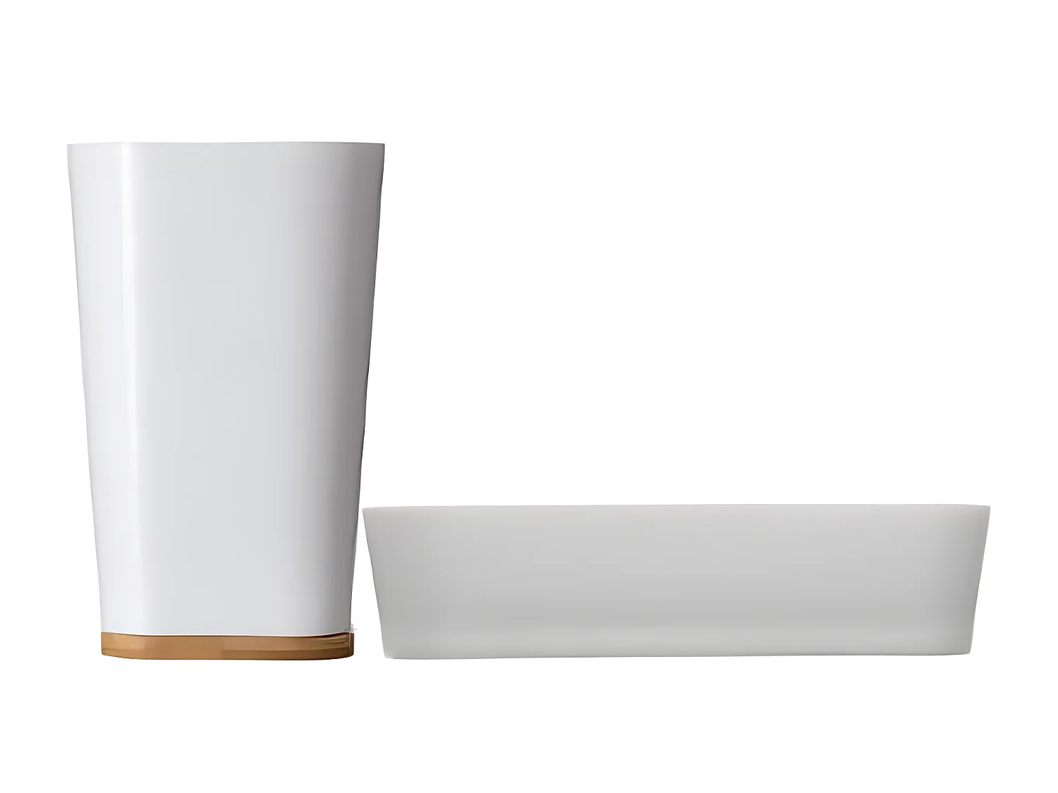 Porte Savon & Gobelet "Natureo" 11cm Blanc