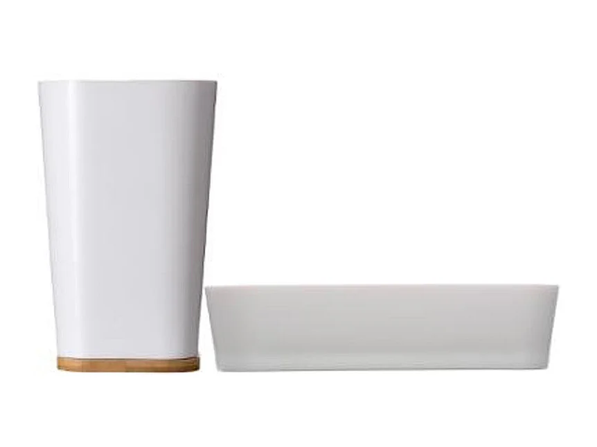 Porte Savon & Gobelet "Natureo" 11cm Blanc