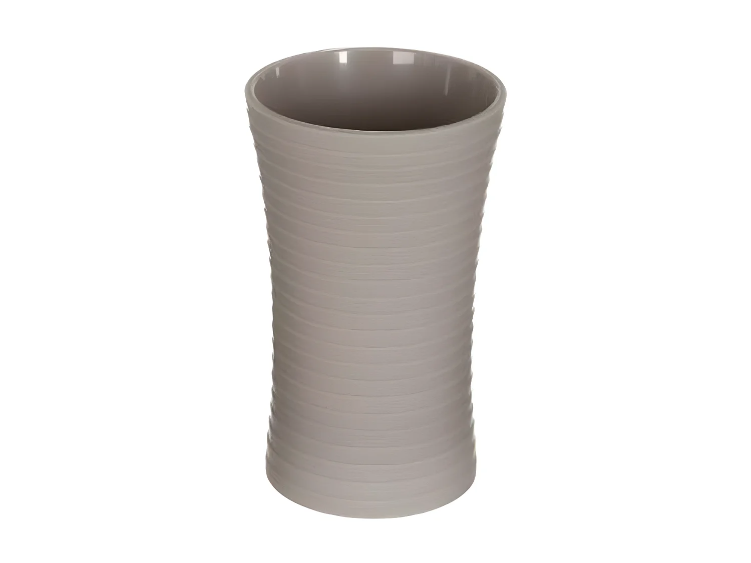 Lot de 3 Accessoires de Salle de Bain "Stripe" 18cm Taupe