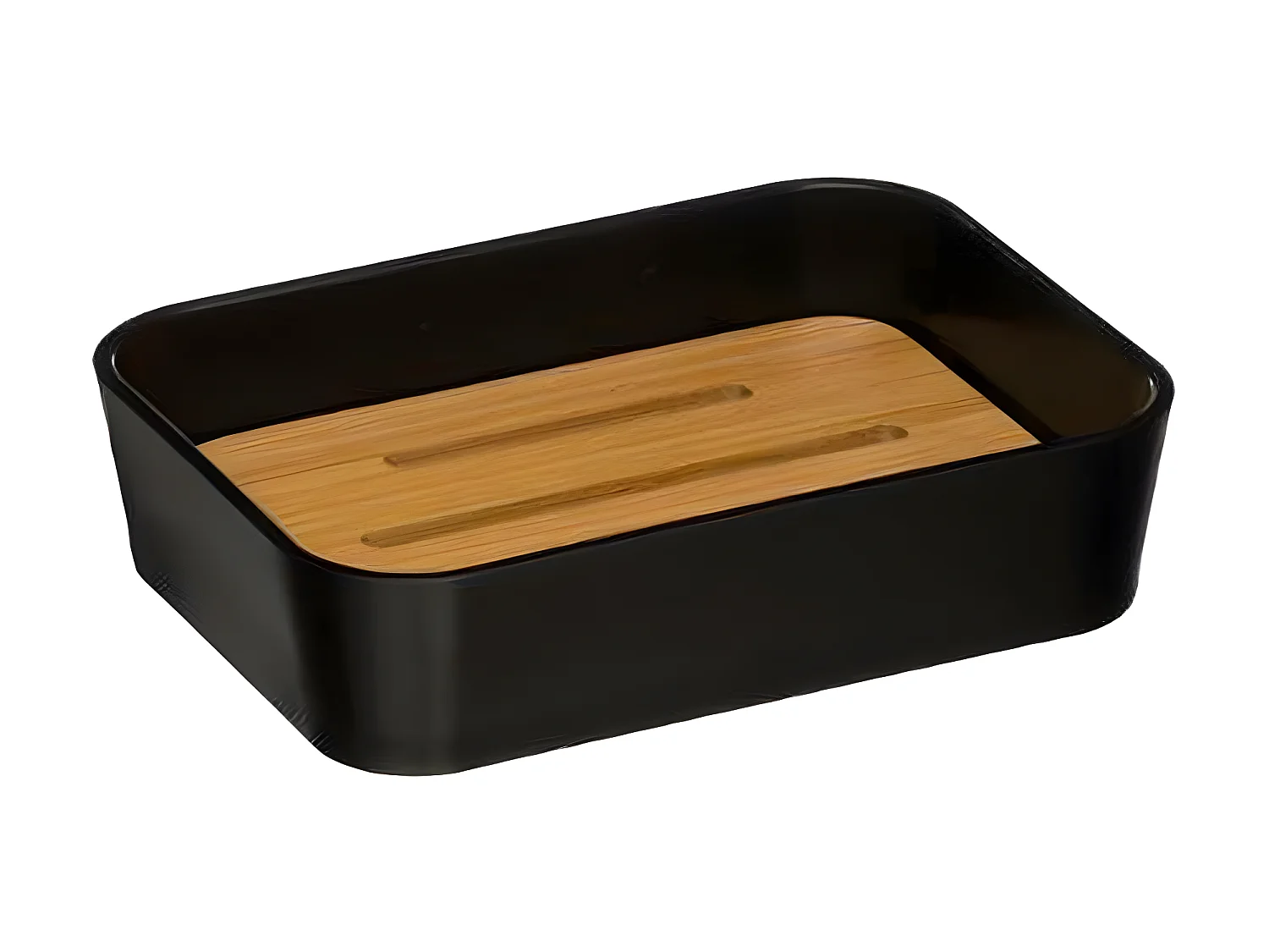 Porte Savon & Gobelet "Natureo" 11cm Noir