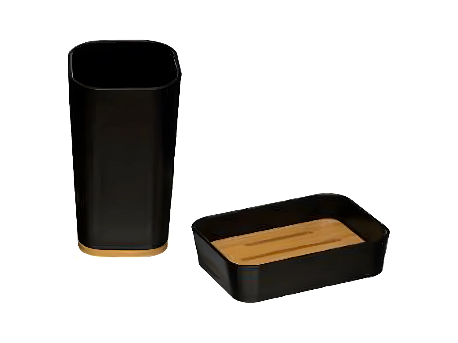 Porte Savon & Gobelet "Natureo" 11cm Noir