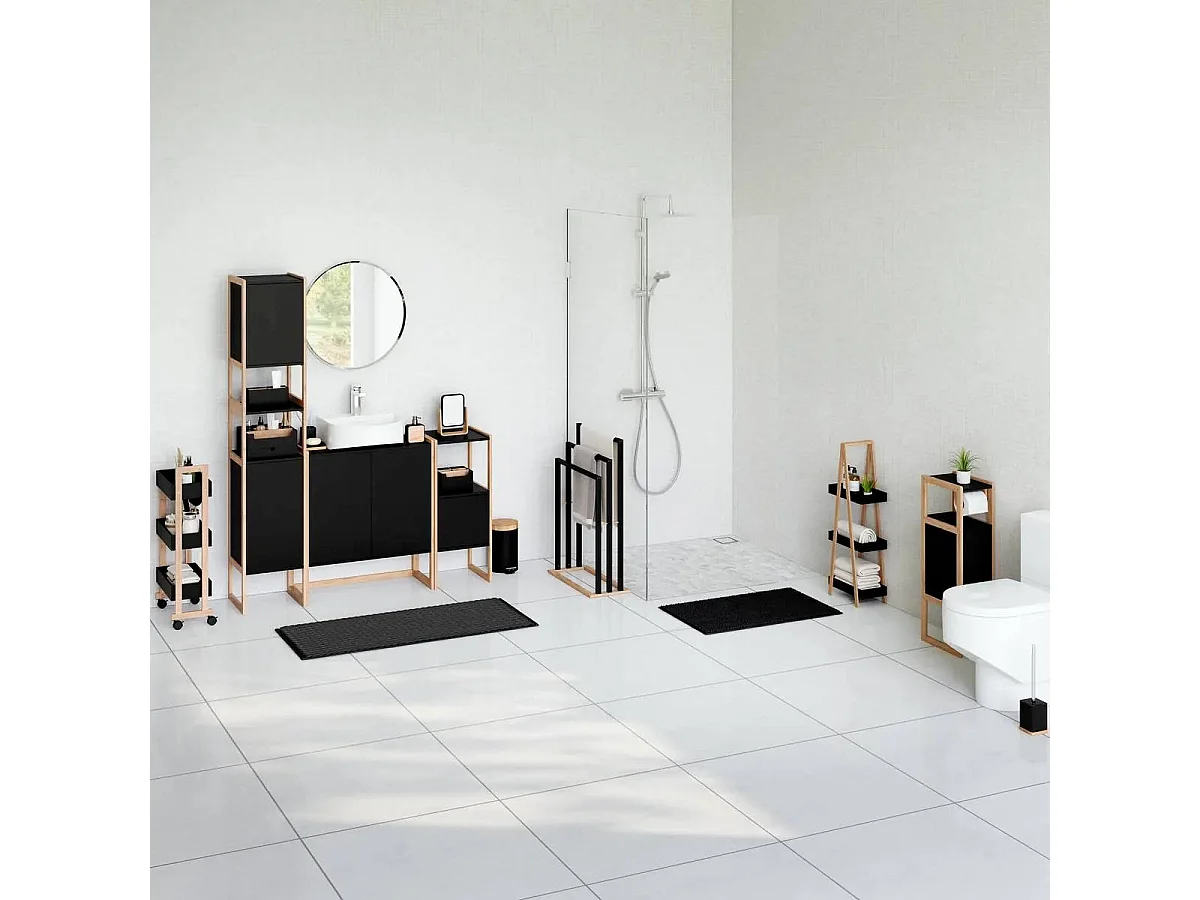 Porte Savon & Gobelet "Natureo" 11cm Noir