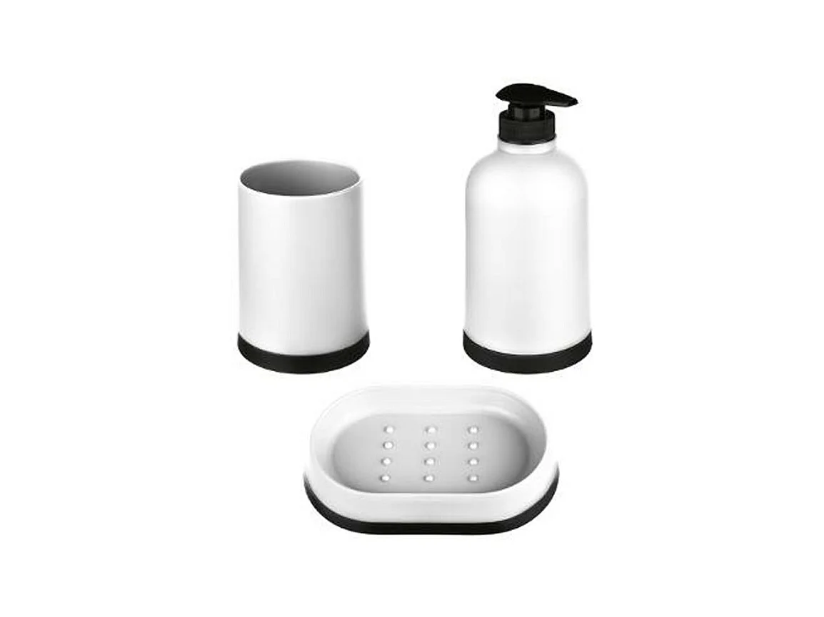 Set de 3 Accessoires de Salle de Bain "Strip" 12cm Blanc